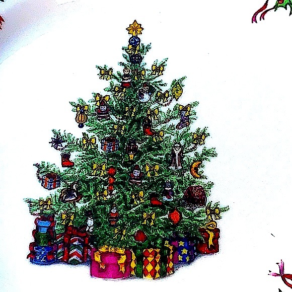 CHRISTOPHER RADKO “HOLIDAY CELEBRATIONS” SALAD PLATE 8 3/3TH TREE - Picture 2 of 6